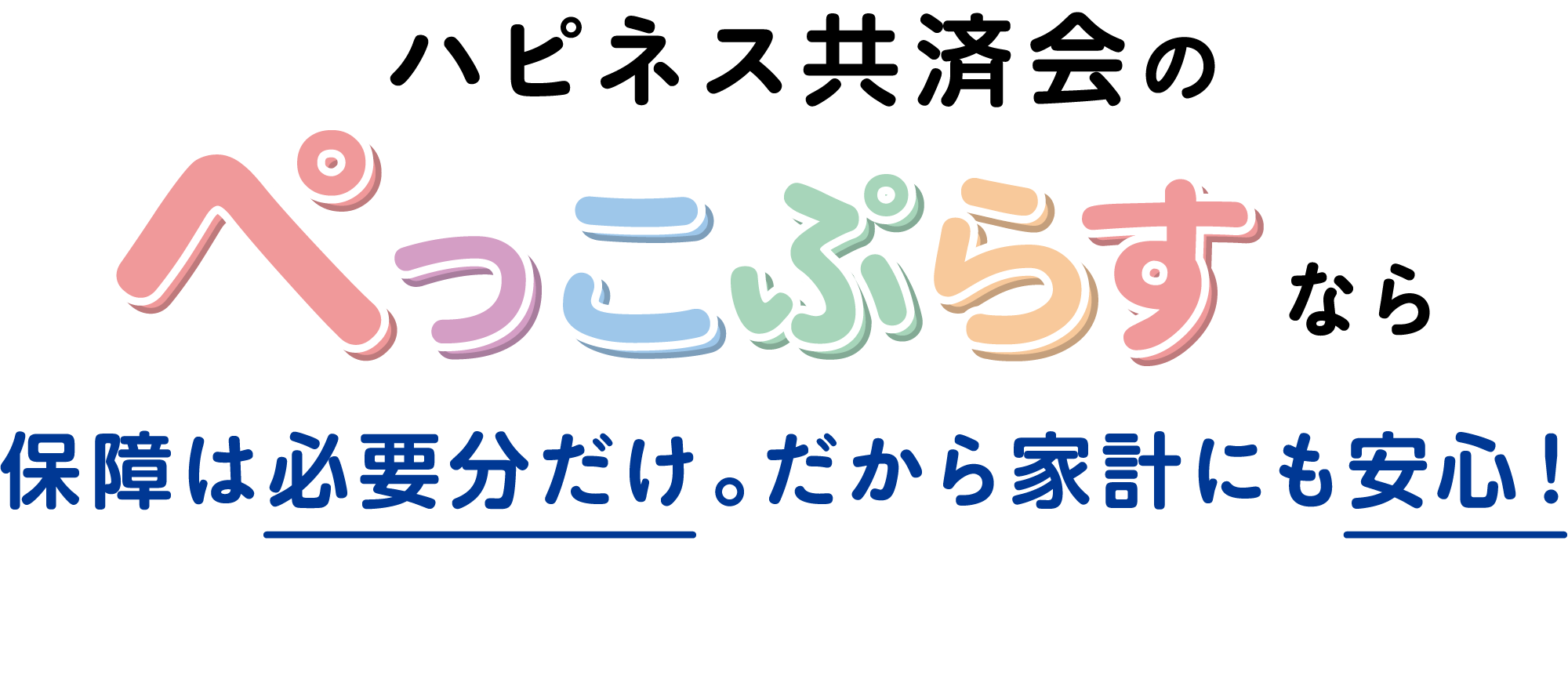 ハピネス共済会のぺっこぷらすなら保障は必要分だけ。だから家計にも安心！