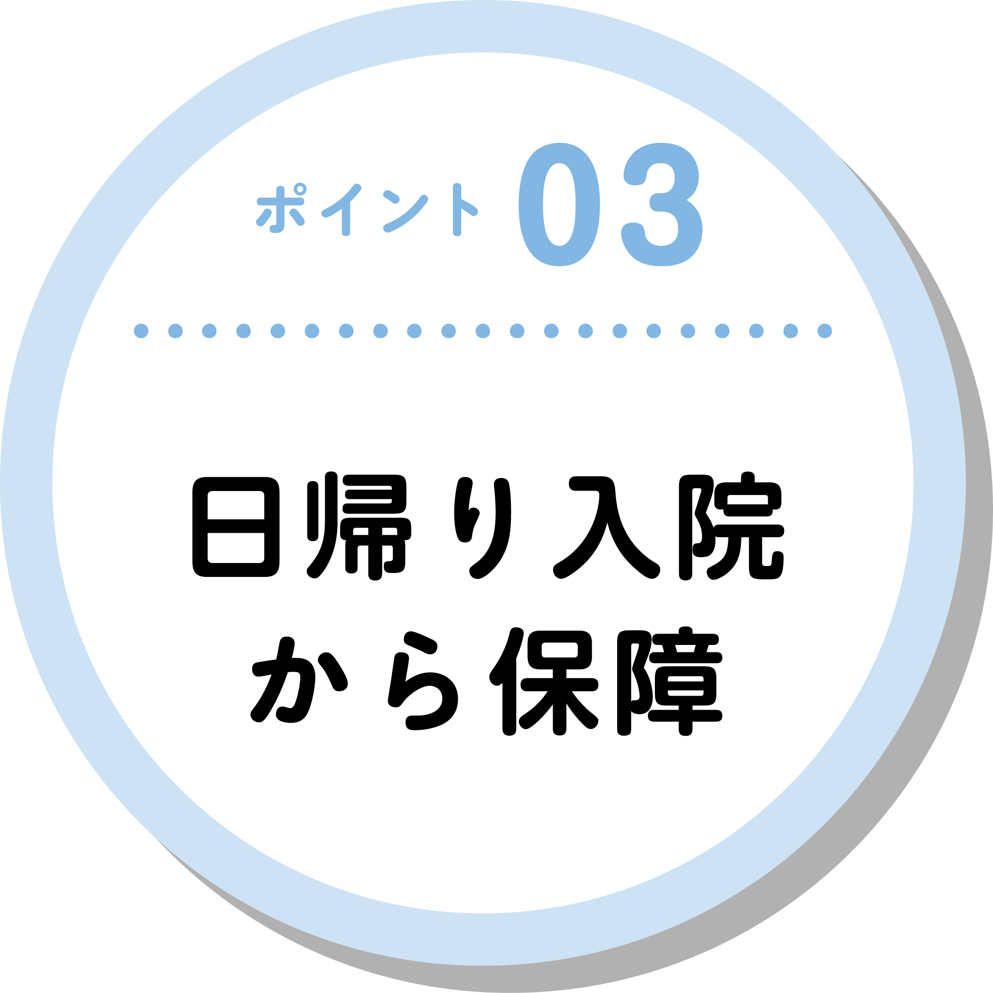 ポイント03 日帰り入院から保障