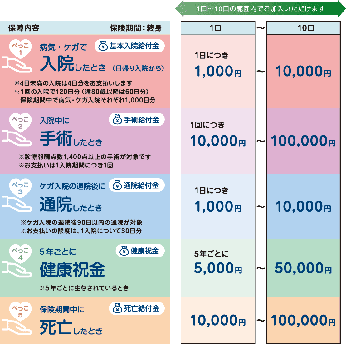 保障内容と保険料